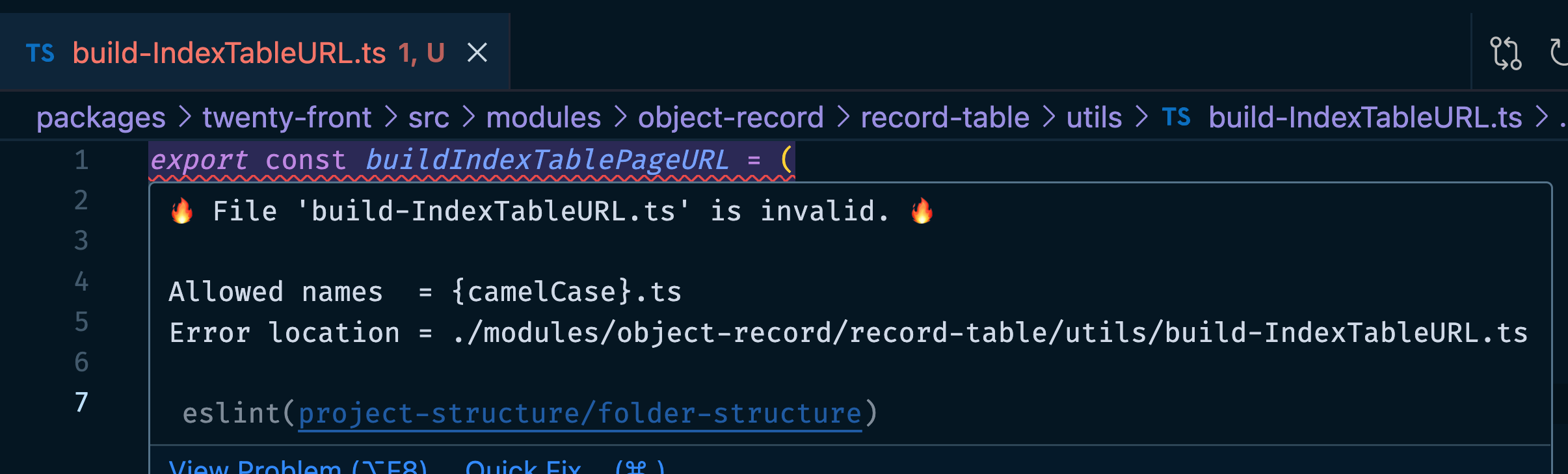 The file &ldquo;build-IndexTablePageURL&rdquo; doesn&rsquo;t match the camel case pattern